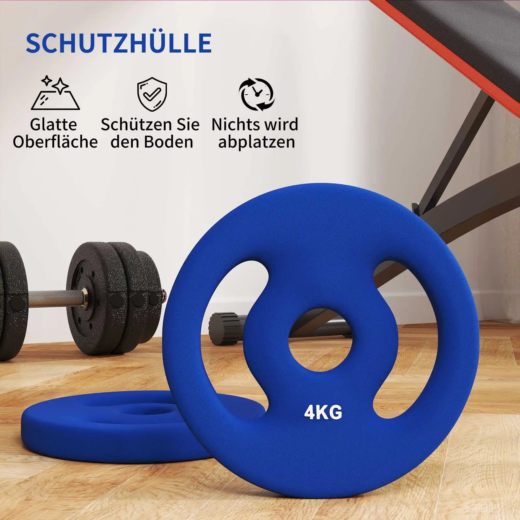 Jeu de Poids Haltères 2 × 4 kg – Bleu