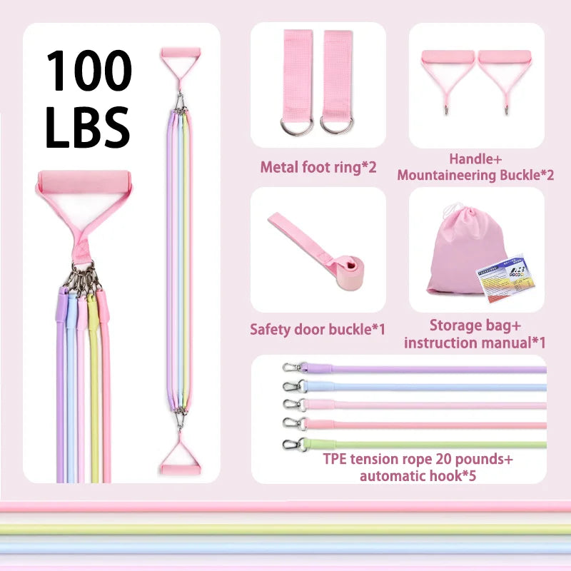 Set Corde Élastique Fitness Couleur Macaron
