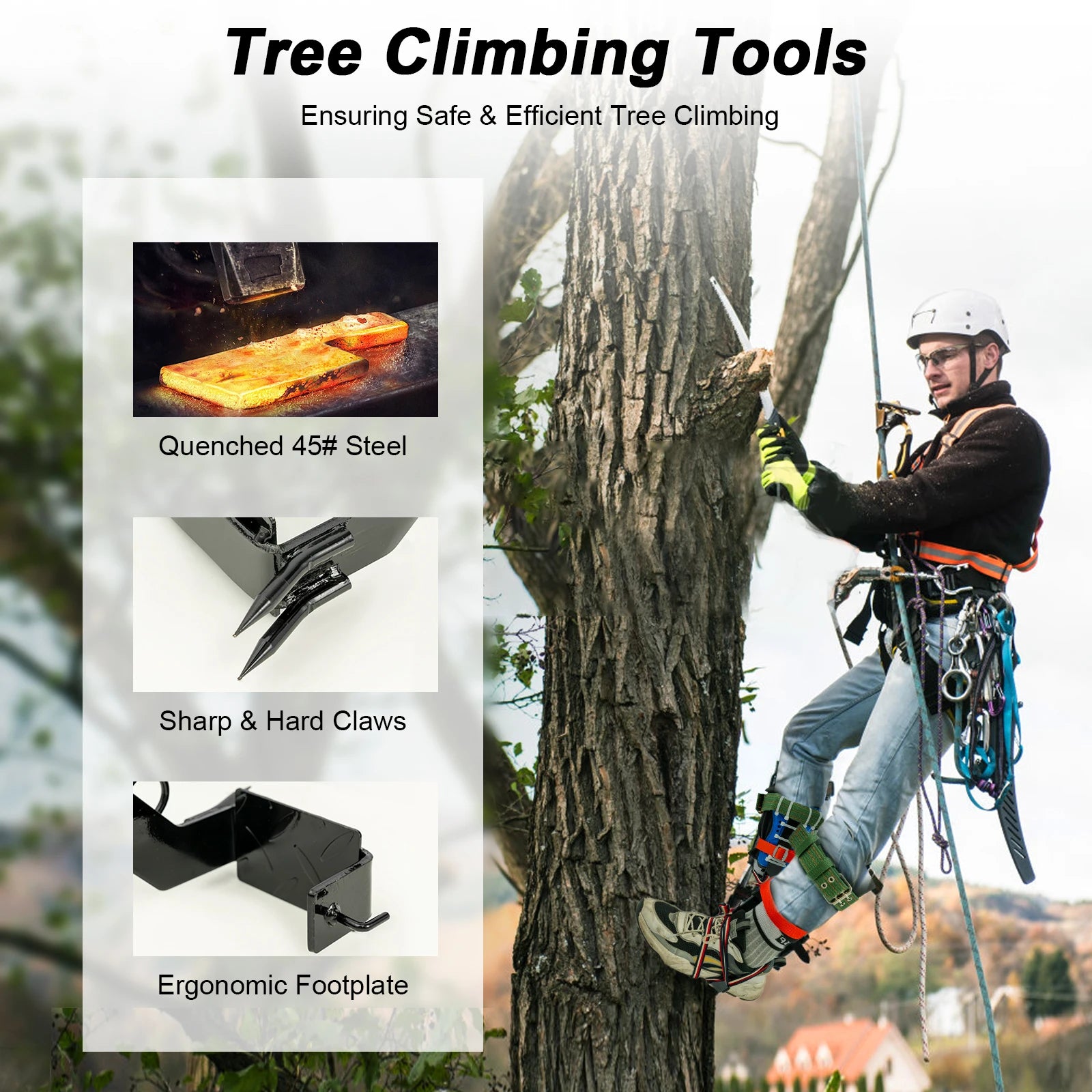 Kit d’Escalade d’Arbre avec Ceinture de Sécurité