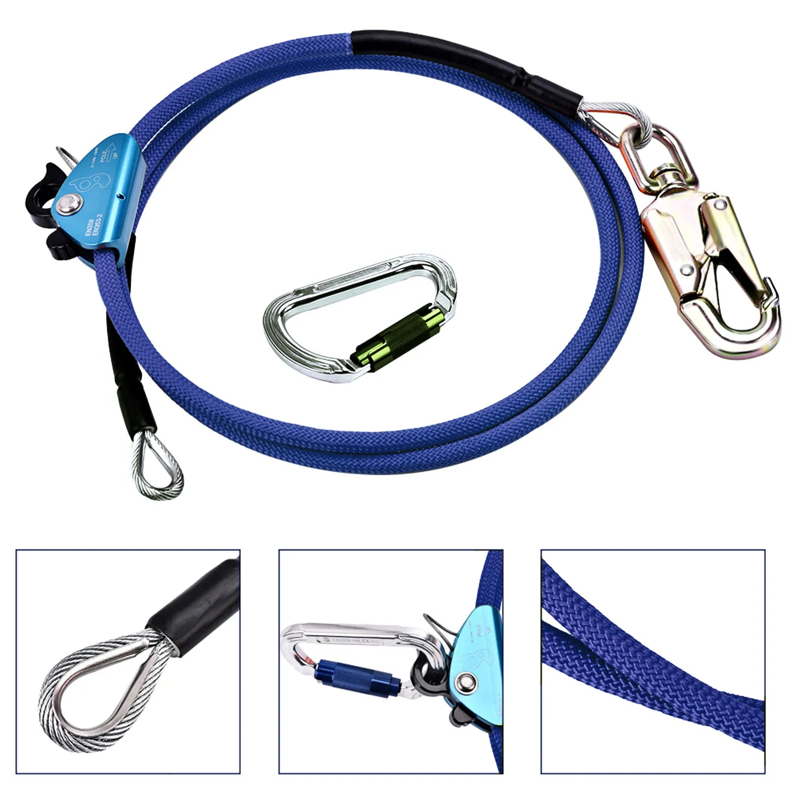 Corde d’Ascension Réglable 12mm avec Noyau Acier