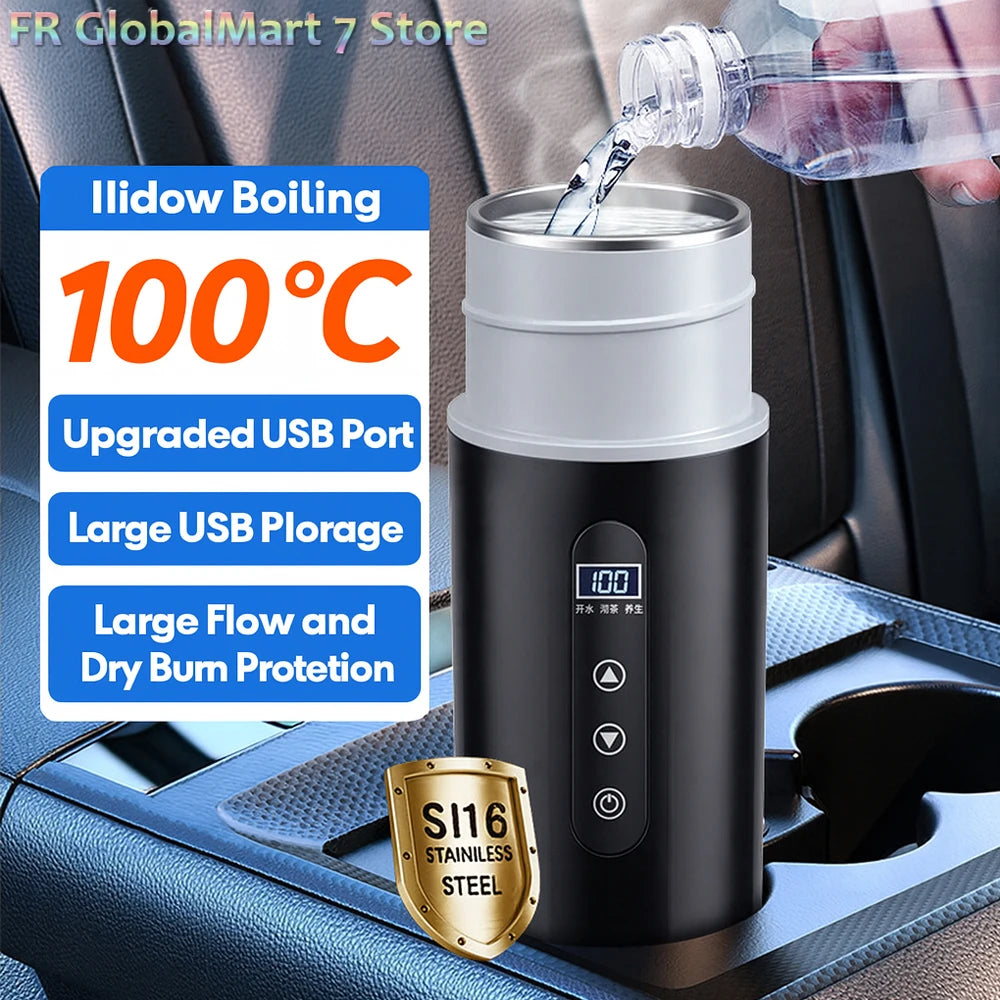 Bouilloire Voiture 12V/24V USB 500ml